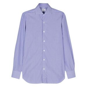 FINAMORE Men's Striped Long Sleeve Button-Down Shirt Men BLUE Shirts